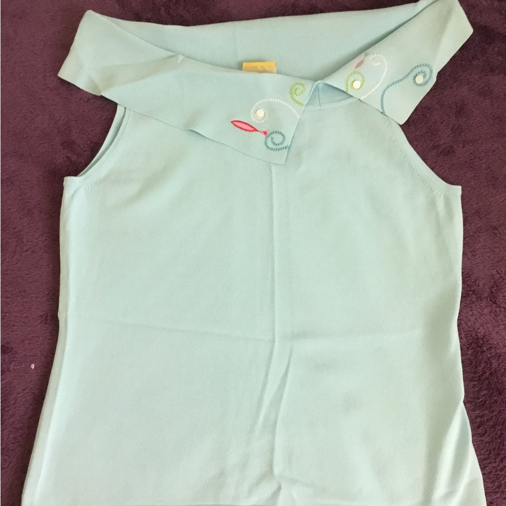 VINTAGE BRAND NEW ( Spartelle )New Baby Blue Summer Tank- Large